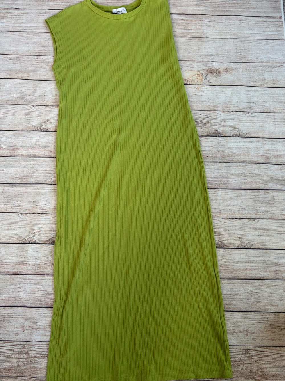 Frnch Paris Sleeveless Ribbed Maxi Dress in Lime Green Size XS
